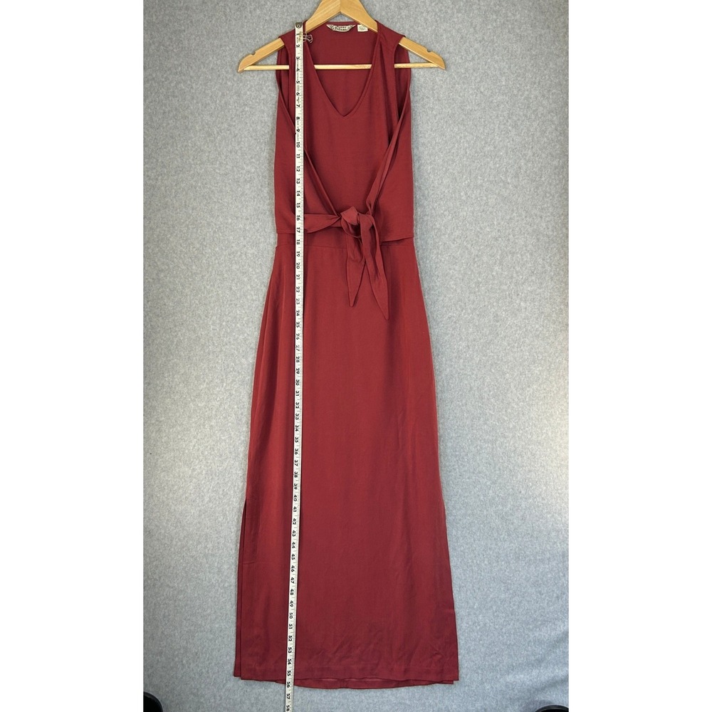 Tommy Bahama Womens Size 2 Red 100% Silk Wrap Tie Front Sleeveless Maxi Dress - Picture 9 of 16